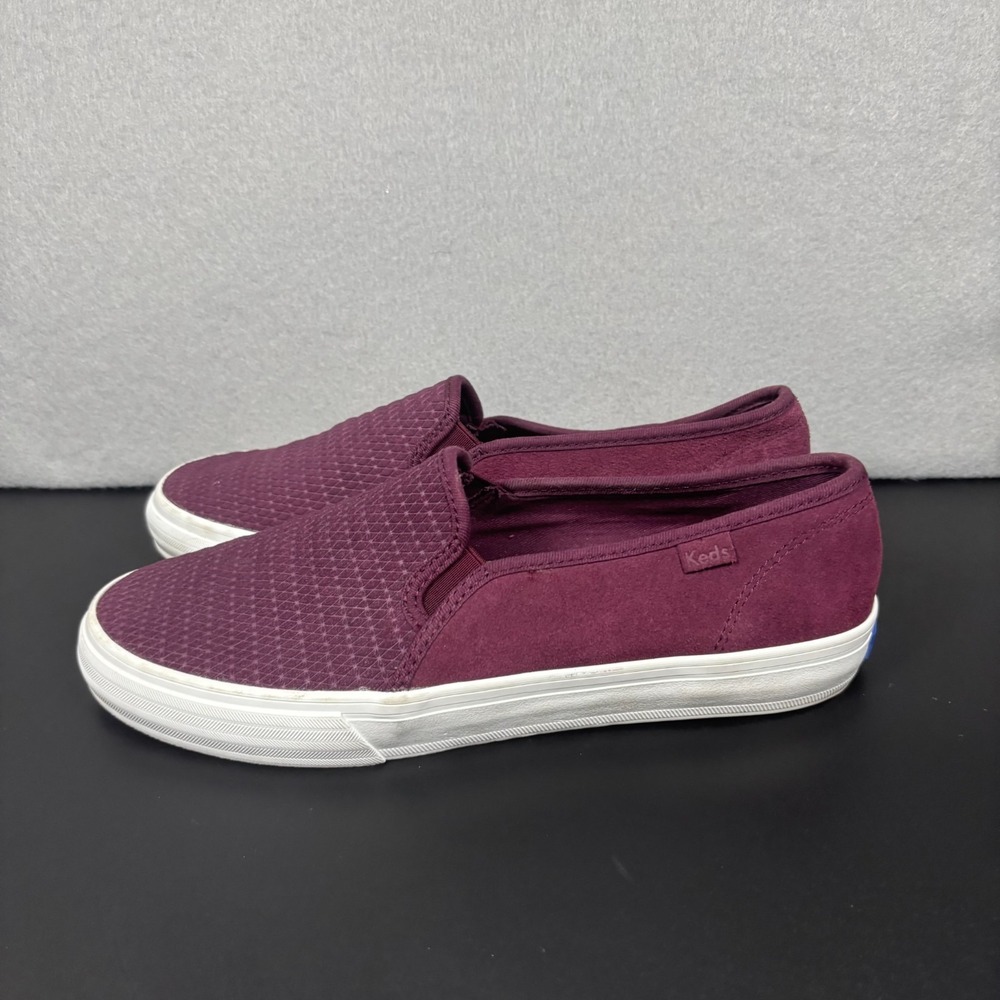 Keds Double Decker Perf Suede Slip On Sneakers Burgundy WH66411 Women's Size 8.5